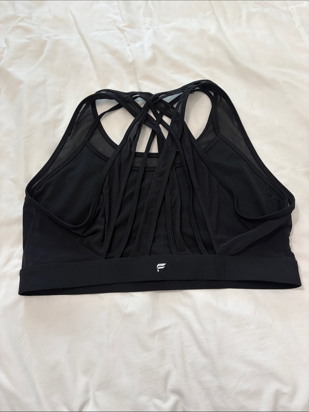Fabletics Black Strappy Back Sports Bra